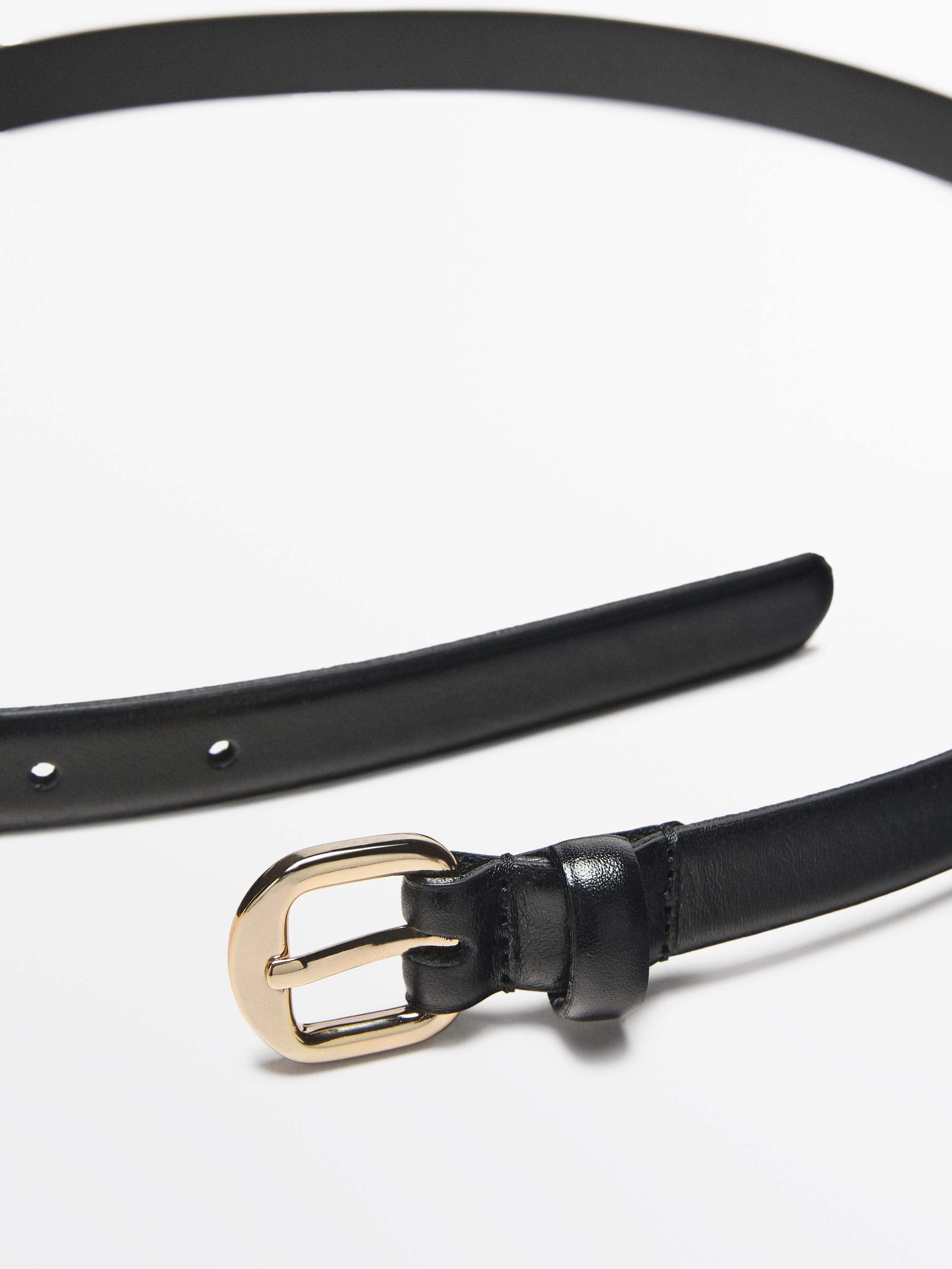Ceinture en cuir à boucle incurvée